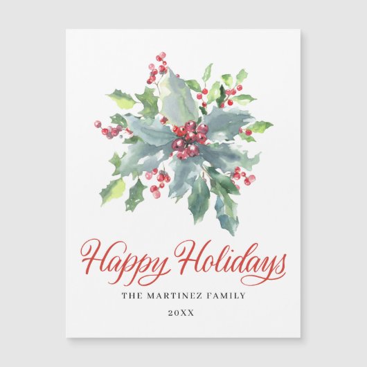 ホリーベリーハッピーホリデーズマグネティックカード (正面)