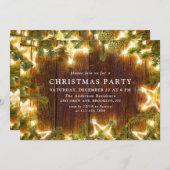 ホリーベリーパインコーンブランチクリスマスパーティー 招待状 (正面/裏面)