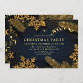 ホリーベリーパインコーンブランチクリスマスパーティー 招待状 (正面/裏面)