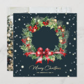 ホリーベリーパインコーンリース写真 シーズンカード (正面/裏面)