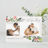 ホリーベリーパインバーリークリスマス2枚写真 シーズンカード (スタンド正面)