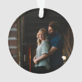 ホリーベリーパイン私たちの初めてのクリスマス写真Ornam オーナメント (裏面)
