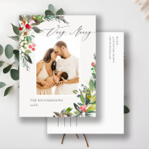 ホリーベリーパイン非常に陽気なクリスマスフォトフレーム