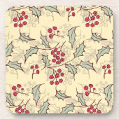 ホリーベリーパターンデザイン コースター (正面)