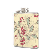 ホリーベリーパターンデザイン フラスク (左)