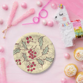 ホリーベリーパターンデザイン ペーパープレート (パーティー)