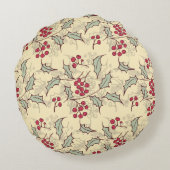 ホリーベリーパターンデザイン ラウンドクッション (裏面)