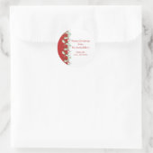 ホリーベリーパーソナライズされたクリスマスステッカー ラウンドシール (バッグ)