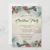 ホリーベリーピネコーンカンパニークリスマスパーティー 招待状 (正面)