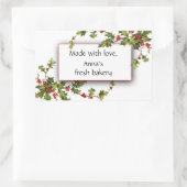 ホリーベリーフレッシュベーカリークリスマスシール 長方形シール (バッグ)