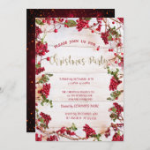 ホリーベリーフレームカンパニークリスマス 招待状 (正面/裏面)