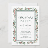 ホリーベリーフレームクリスマスパーティの招待状 招待状 (正面)
