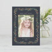 ホリーベリーフレームメリー&ブライトフォトネイビー シーズンカード (スタンド正面)