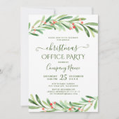 ホリーベリーブランチ企業のクリスマスパーティー 招待状 (正面)
