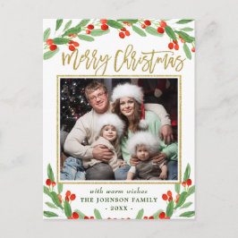 ホリーベリーブランチPHOTOクリスマスグリーティング ポストカード