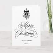 ホリーベリーブーケロマンチックなクリスマスフォト シーズンカード (正面)