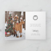 ホリーベリーブーケロマンチックなクリスマスフォト シーズンカード (内部)