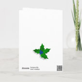 ホリーベリープラントブルーファミリークリスマスハッピー シーズンカード (裏面)