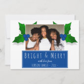 ホリーベリープラント葉青い写真 シーズンカード (正面)