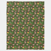 ホリーベリーベルクリスマスクッキー フリースブランケット (正面)