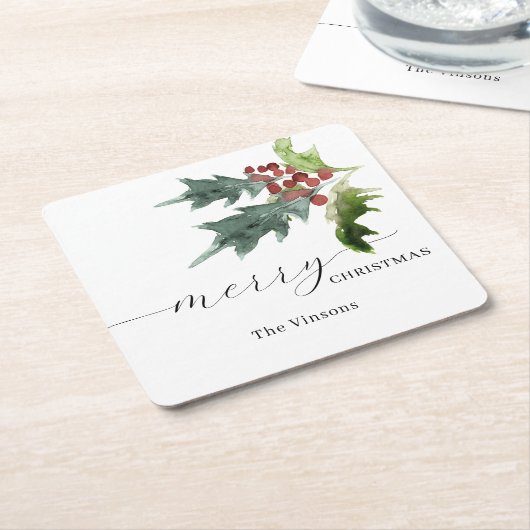ホリーベリーホリデイ スクエアペーパーコースター (アングル)