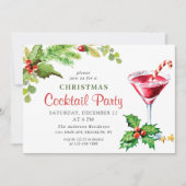 ホリーベリーホリデークリスマスカクテルパーティーInvite 招待状 (正面)