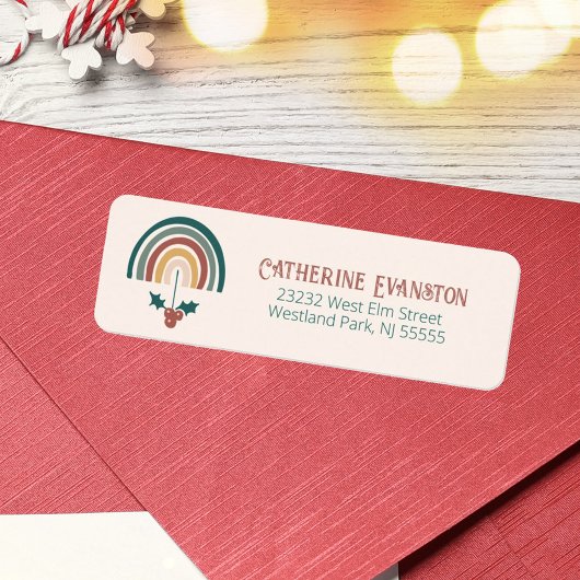 ホリーベリーボホクリスマスレインボー ラベル