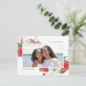 ホリーベリーポインセティアスパインコーン写真 シーズンポストカード (スタンド正面)