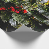 ホリーベリーラッピング紙、30" x 6' ラッピングペーパー (角)