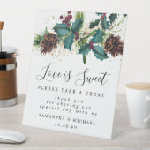 ホリーベリーラブはスウィート結婚のデザートバーサイン 台座サイン (インサイチュ)