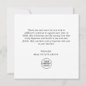 ホリーベリーリースクリスマスグリーティングホリデータン サンキューカード (裏面)