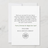 ホリーベリーリースクリスマスグリーティングホリデータン サンキューカード (裏面)