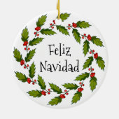 ホリーベリーリースデザインオーナメント セラミックオーナメント (裏面)