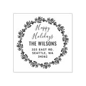 ホリーベリーリースホリデイ差出人住所 ラバースタンプ (インプリント)