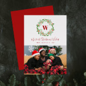 ホリーベリーリースモノグラムホリディフォトカード シーズンカード