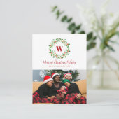 ホリーベリーリースモノグラムホリディフォトカード シーズンカード (スタンド正面)