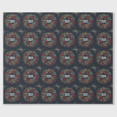 ホリーベリーリースルーマニア国旗の色ラップ ラッピングペーパー (フラット)