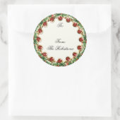 ホリーベリーリースw宝石クリスマスギフトタグ ラウンドシール (バッグ)