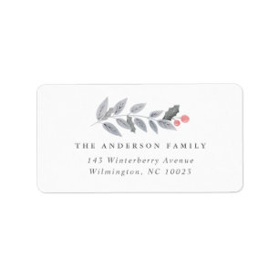 ホリーベリーリーフブランチガーランドホリデークリスマス ラベル