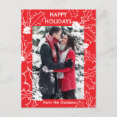 ホリーベリーレッドクリスマスフォトカスタムポストカード シーズンポストカード (正面)