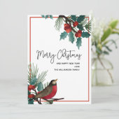 ホリーベリーレッドバードメリークリスマス シーズンカード (スタンド正面)