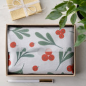 ホリーベリー冬の植物シームレスパターン 薄葉紙 (ギフト)