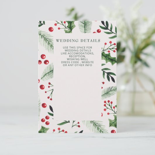 ホリーベリー冬の結婚式 エンクロージャーカード (スタンド正面)