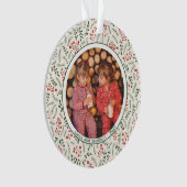 ホリーベリー冬の緑の写真名セラミック オーナメント (正面)