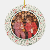 ホリーベリー冬の緑の写真名 セラミックオーナメント (裏面)