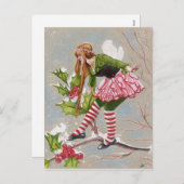 ホリーベリー妖精クリスマスカード シーズンポストカード (正面/裏面)