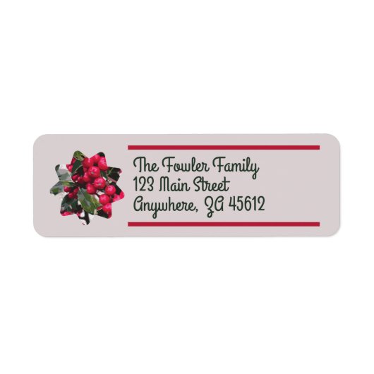 ホリーベリー差出人住所ラベル ラベル (正面)