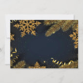 ホリーベリー松ぼっくり枝のクリスマス パーティー 招待状 (裏面)