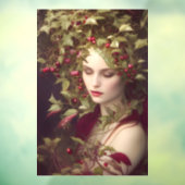 ホリーベリー美しい女性クリスマス ウィンドウサイン (シート3)