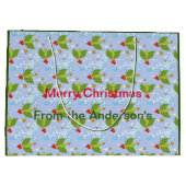 ホリーベリー表面パターンメリークリスマス ラージペーパーバッグ (裏面)